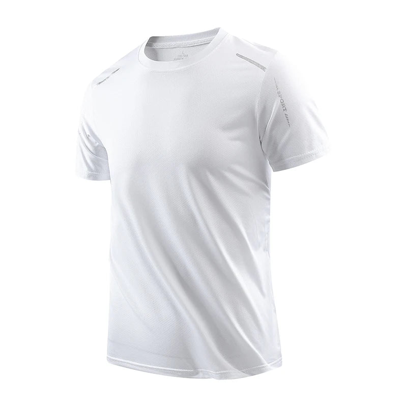 Men'S Running Quick Drying T-Shirts Breathable Hiking Fishing Tees Soft Elasticity Outdoor Sports Short Shirt Summer