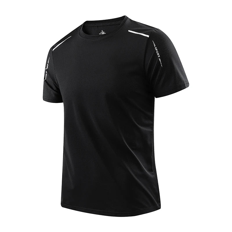 Men'S Running Quick Drying T-Shirts Breathable Hiking Fishing Tees Soft Elasticity Outdoor Sports Short Shirt Summer